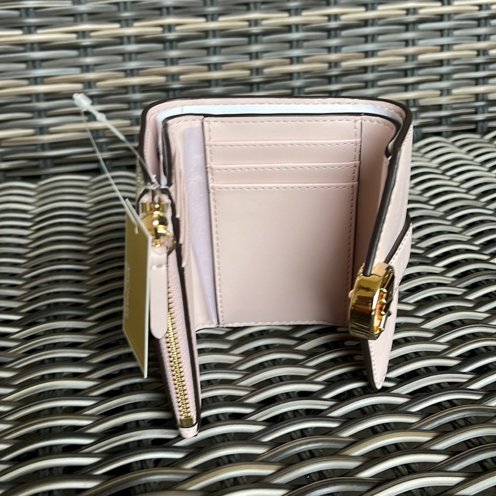 MICHAEL KORS CARMEN MEDIUM LOGO AND FAUX LEATHER WALLET POWDER BLUSH MULTI - Picture 15 of 16